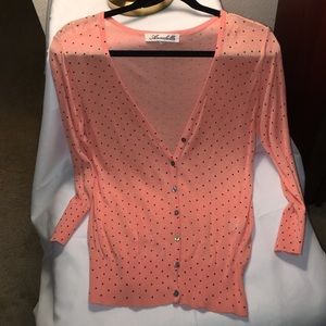 PEACH/CORAL CARDIGAN