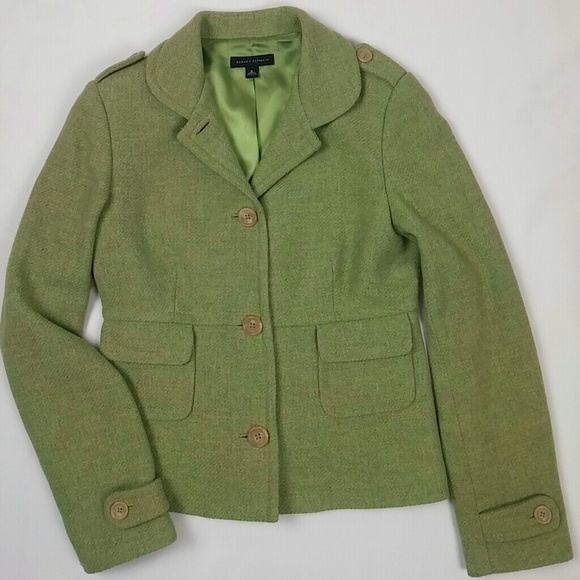 Banana Republic Jackets & Blazers - Banana Republic green tweed pea coat