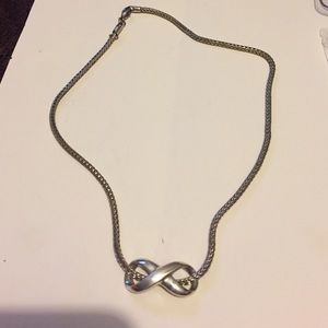 Infinity silver pendant necklace