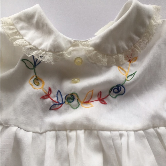 Cute Togs embroidered white cotton dress