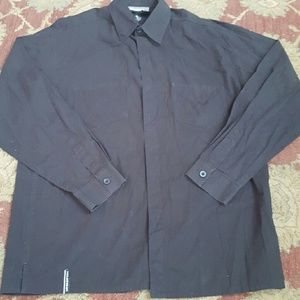 Roca wear black button down dress shirt