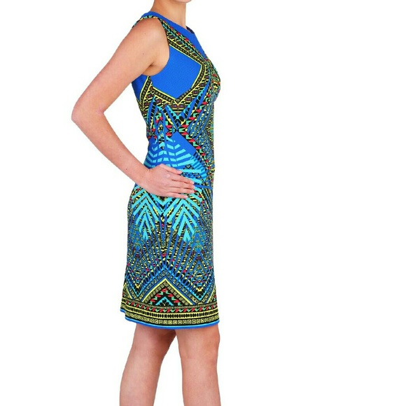 🆕 NWT Nygard Blue Kaleidoscope Sheath Dress - Picture 2 of 3