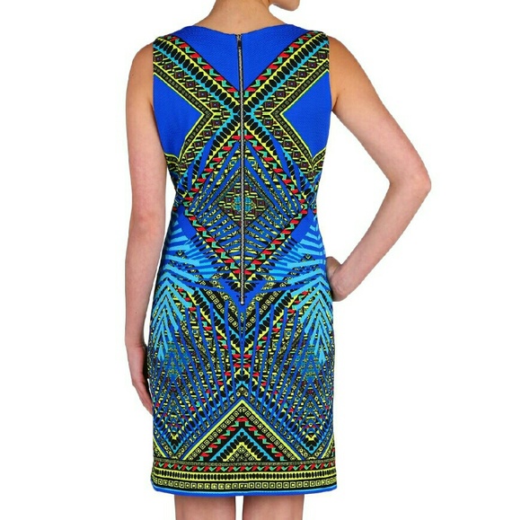 🆕 NWT Nygard Blue Kaleidoscope Sheath Dress - Picture 3 of 3