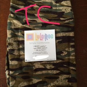 Lularoe TC army navy leggings green camouflage new