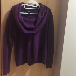 Purple Wool Banana Republic Cowl Neck Sweater
