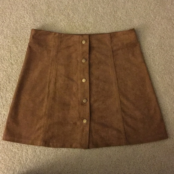 Sans Souci Dresses & Skirts - Faux Suede Button Down Mini Skirt