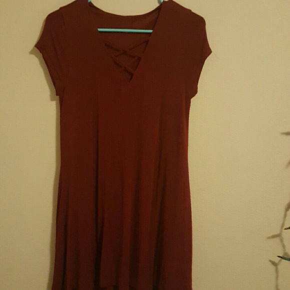 Red Lace up dress