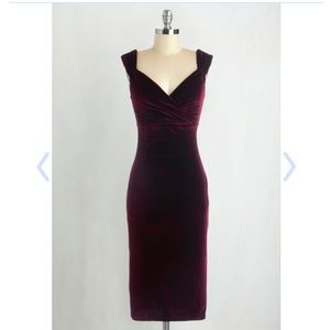 Velvet Dress in Merlot