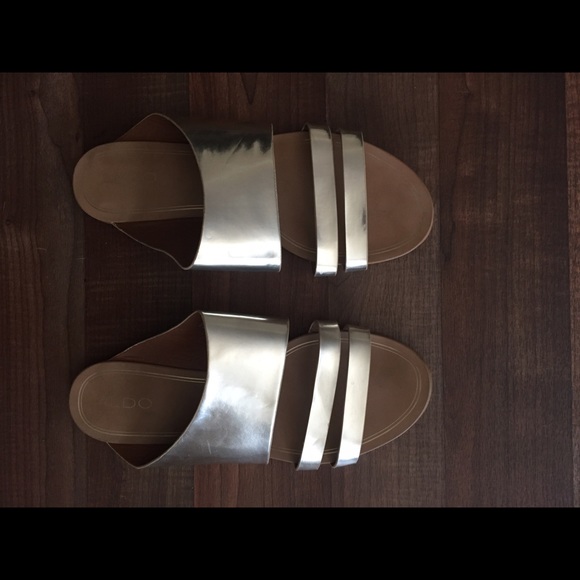 Women's ALDO gold metallic sandals