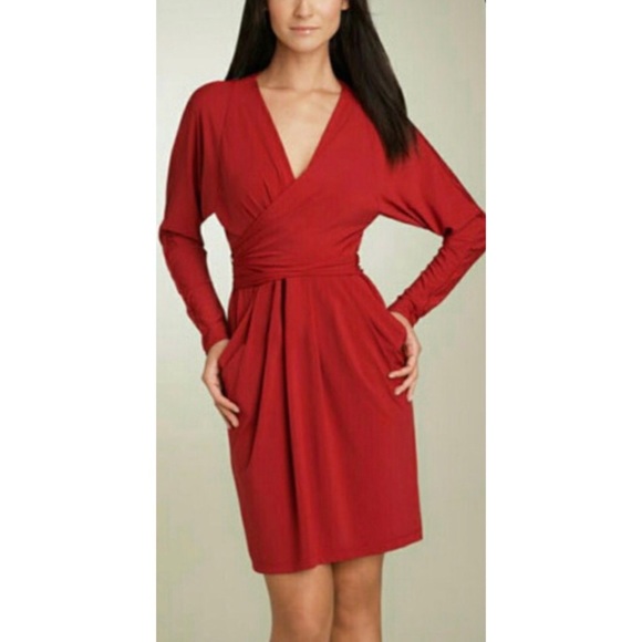 BCBG Max Azria Red Wrap Dress - Picture 1 of 2