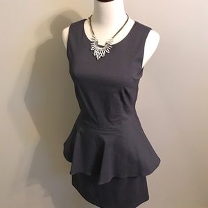 NEW WITH TAGS JULIE BROWN PEPLUM BLUE DRESS