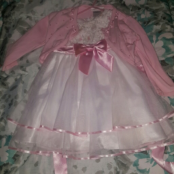 Pink and white dress