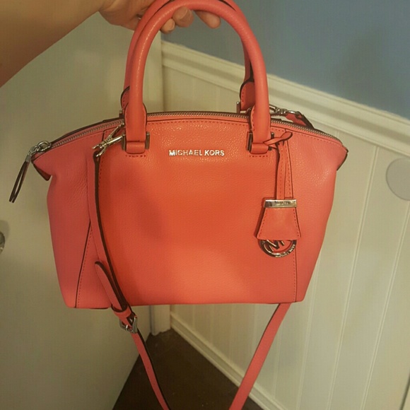 Michael Kors Coral Pink Small Riley Satchel