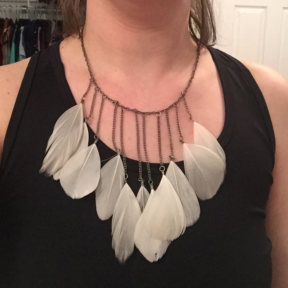 Feather Fringe Necklace - Picture 2 of 3