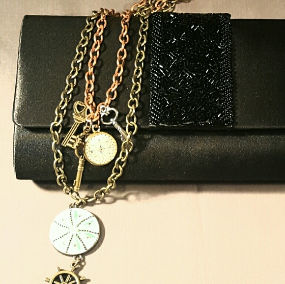 AQUATIC STEAMPUNK MULTI STRAND NECKLACE - Picture 4 of 4