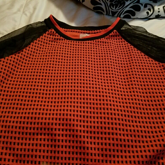 Classy orange and see through top