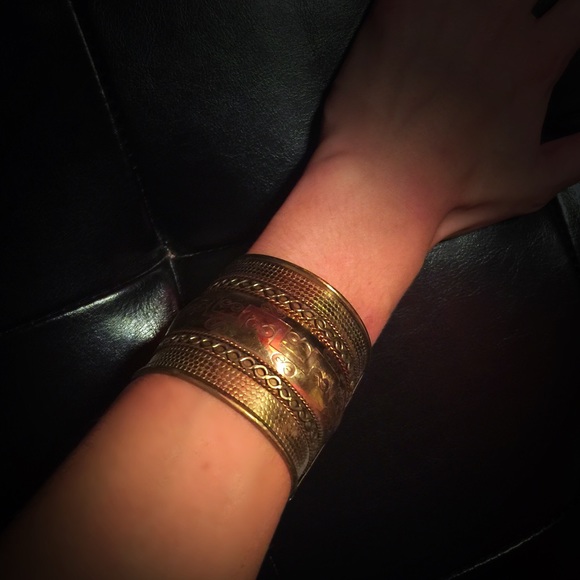 Vintage Brass Egyptian Genie Cuff