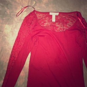 Red lace shirt