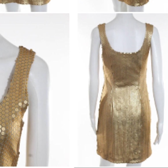 BAILEY 44 GOLD SEQUIN SLEEVELESS DRESS SZ S - Picture 4 of 4