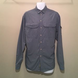 Light Blue REI Men's Long Sleeve Button-Up Shirt