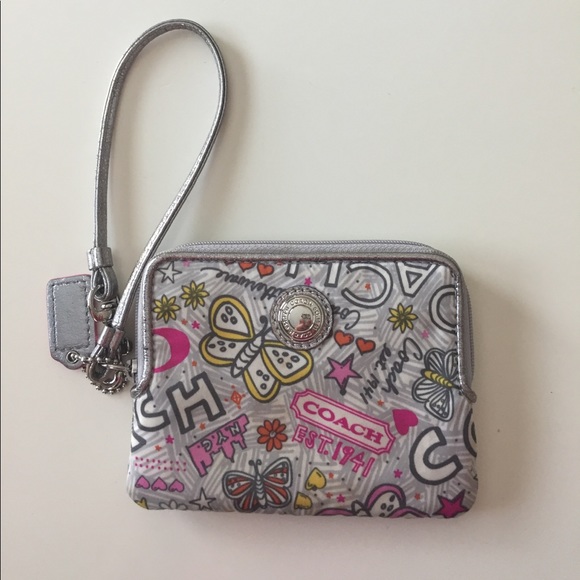 Coach Handbags - Coach Grey Cartoon Wrislet