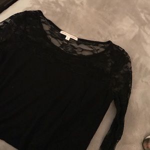 Lace black crop top