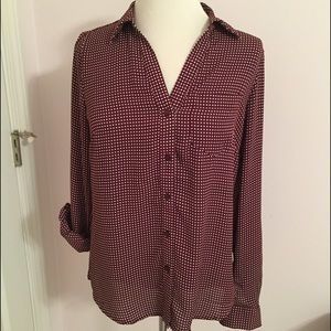 Satin, button down dress shirt
