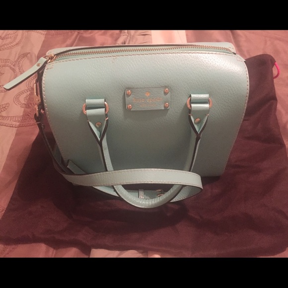SOLD Kate spade bag robin egg blue w/ side strap
