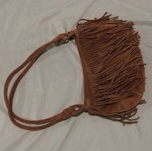 Brown fringe purse