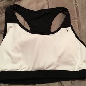 White/Black Mesh cut-out sports bra