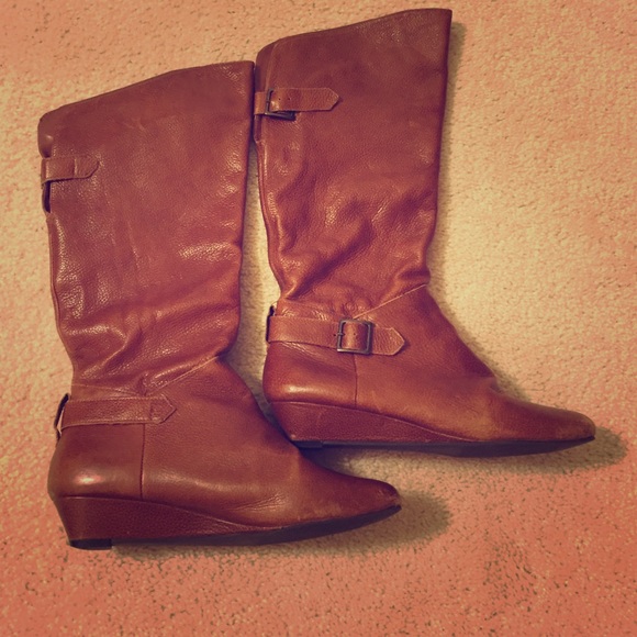 Brown knee high boots