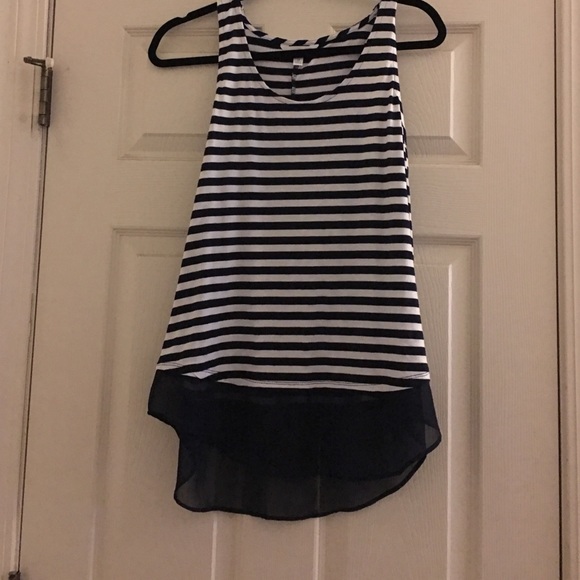 Navy blue and white stripped shirt
