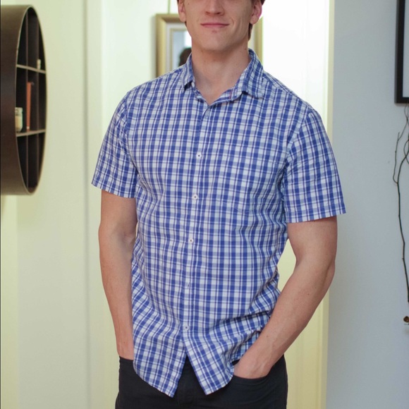On The Road Men's Short Sleeve Button Down Shirt