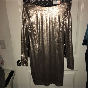 Kardashian kollection gold sequins shift dress