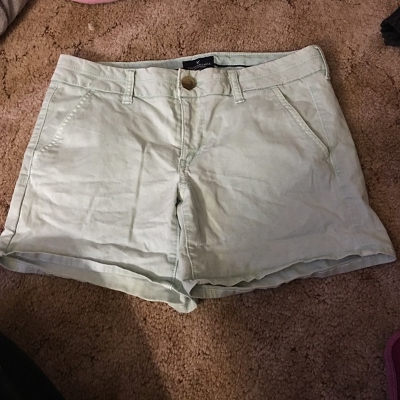 Light mint midi shorts