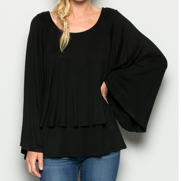 Annabelle Tops - 🎉Host Pick 5/3/18🎉 Solid Double Layer Top-171