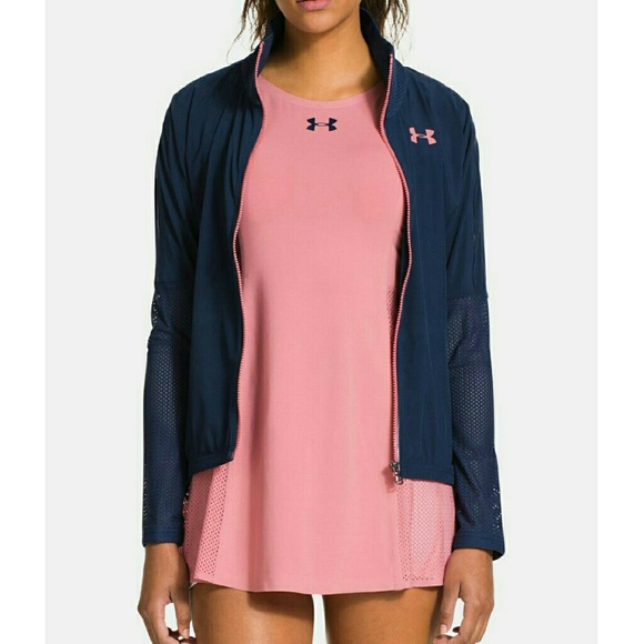 Under Armour Jackets & Blazers - UA zip navy and pink zip up jacket