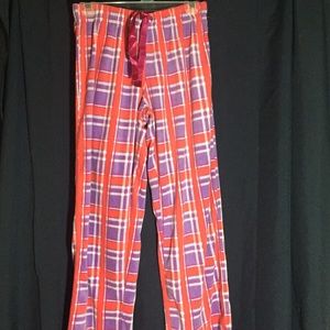 Fleece plaid pajama pants