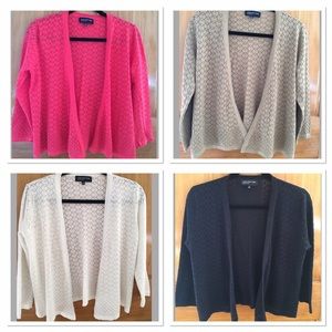 4 flyaway open front cardigans