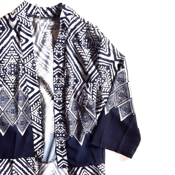 LAST ONE! fennec Long Geometric Kimono/ Navy - Picture 3 of 4