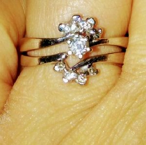 14k white gold 1/4ct diamond 2 piece set