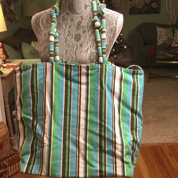 Unknown Handbags - THIS LARGE STRIPED COTTON BEACH BAG Unknown Handbags - THIS LARGE STRIPED COTTON BEACH BAG