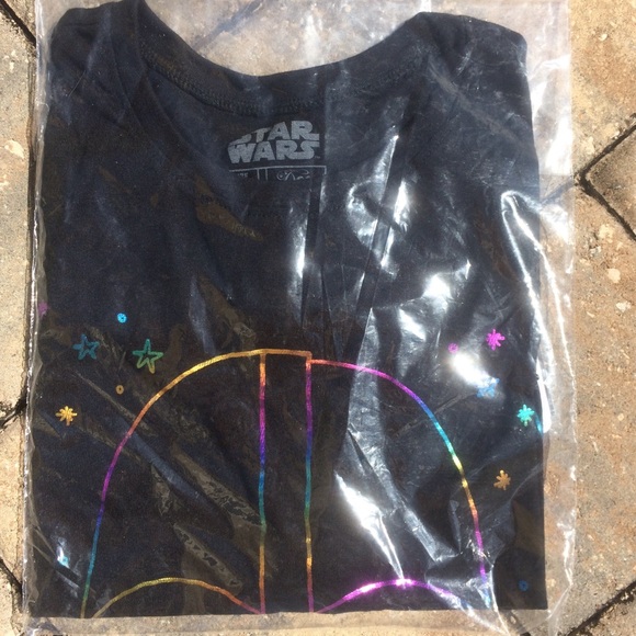 Rainbow Metallic Darth Vader Black T-Shirt - Picture 4 of 4