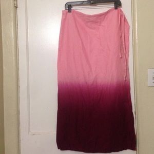 J Crew  faded dyed skirt long slit up side