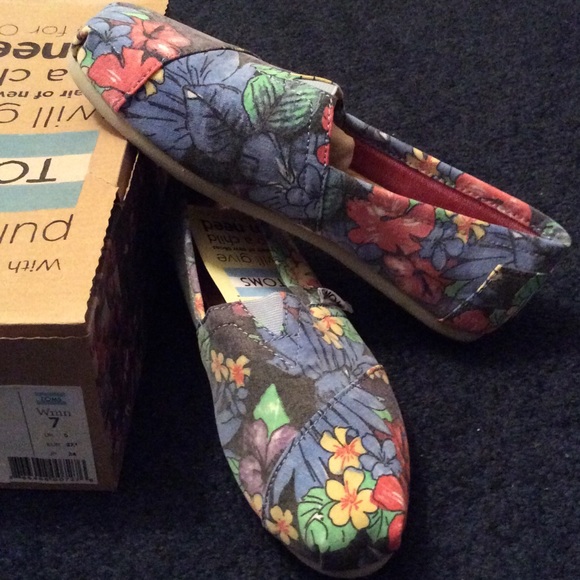 New Women's Classics Toms Faded Tropical Floral