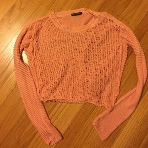 Brandy melville coral loose knit sweater
