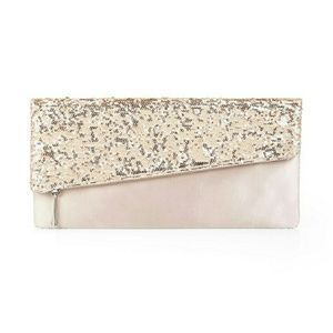 BCBG Melody Asymmetrical Sequin Foldover Clutch