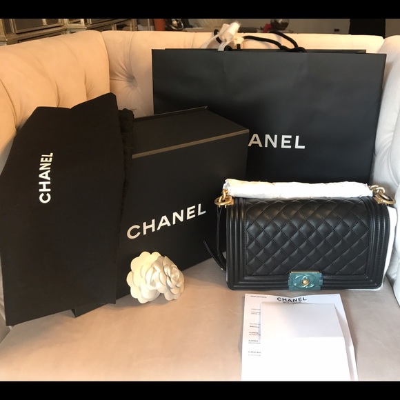 CHANEL Handbags - 🚫SOLD!🚫CHANEL Medium Black Quilted Calfskin Boy