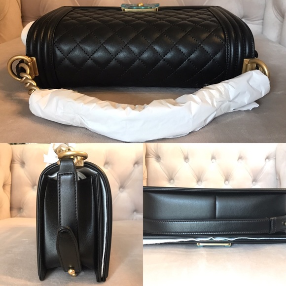 🚫SOLD!🚫CHANEL Medium Black Quilted Calfskin Boy - Picture 3 of 4
