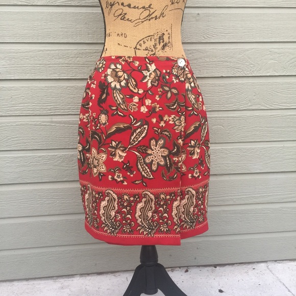 Floral Wrap Pencil Mini Skirt - Picture 1 of 3